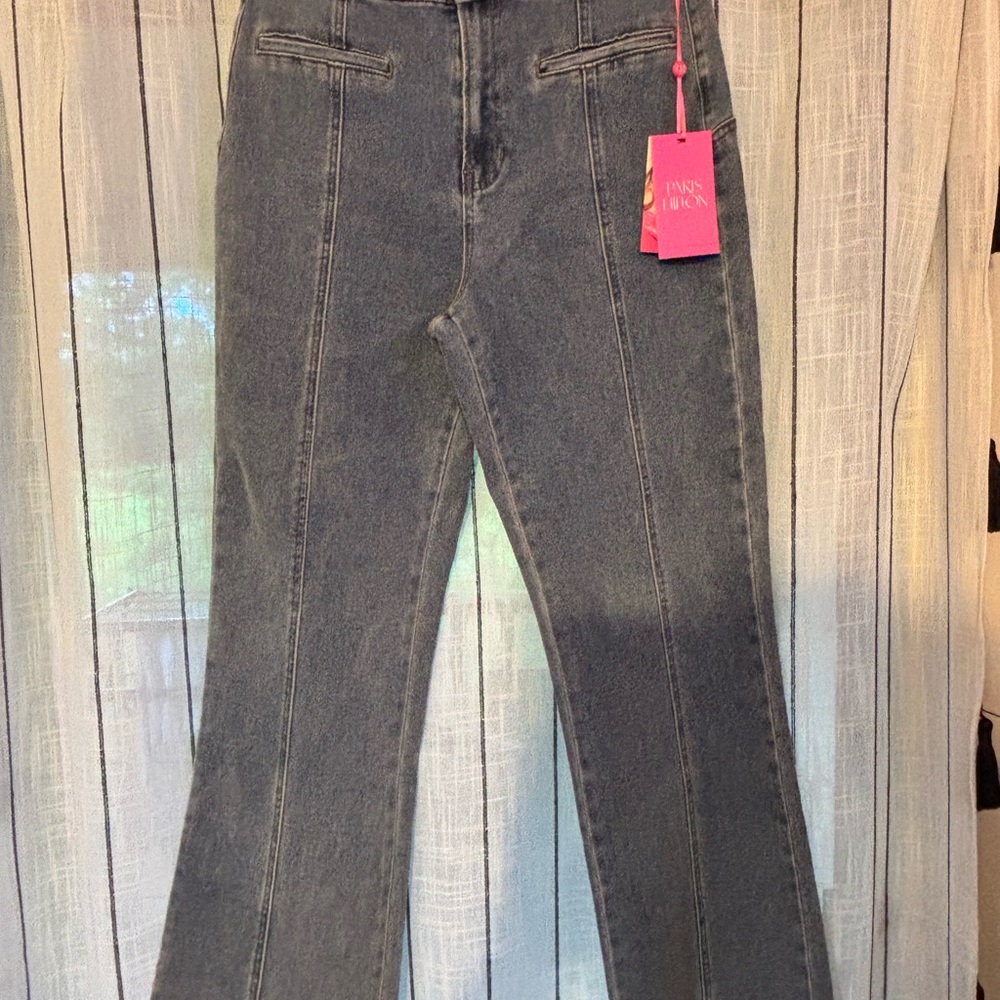 Paris Hilton Dark Gray Wide Leg Jeans